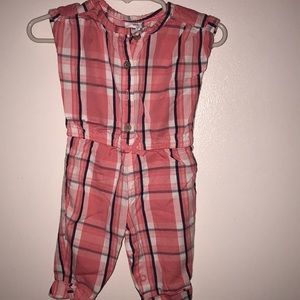 Baby girl plaid jumpsuit